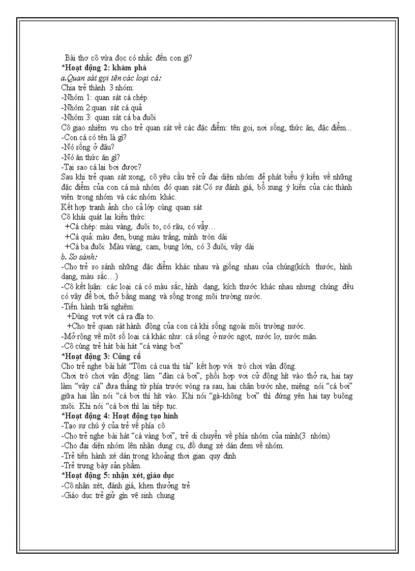 image for page Giao an tìm hiểu một số loại cá