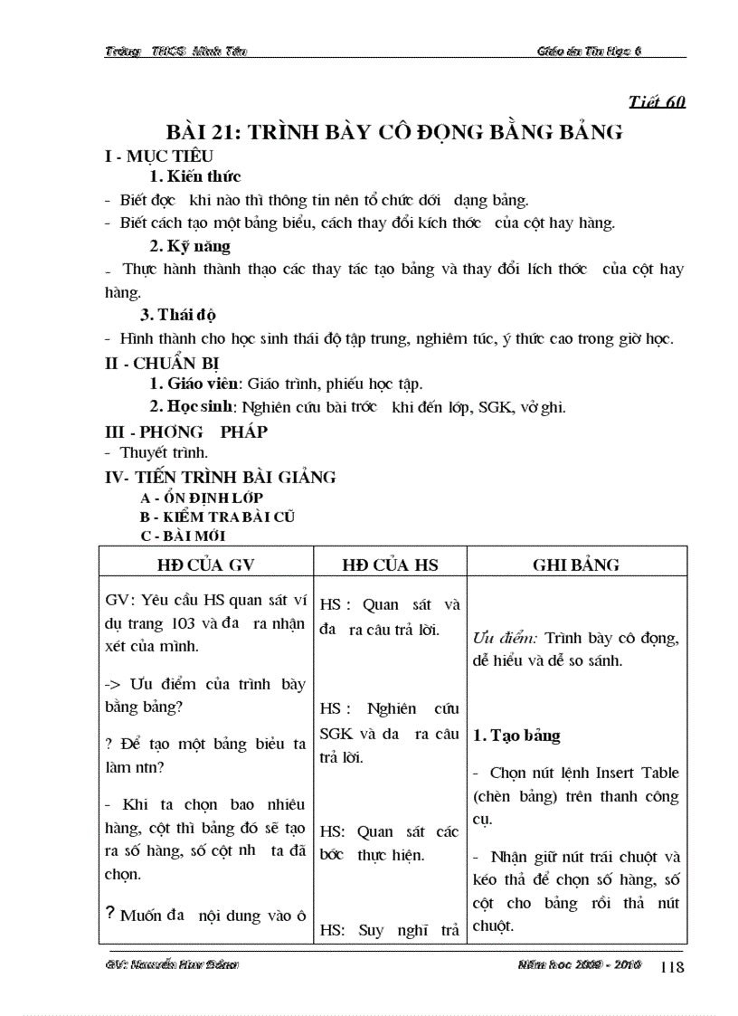 image for page Giáo án Tin 6