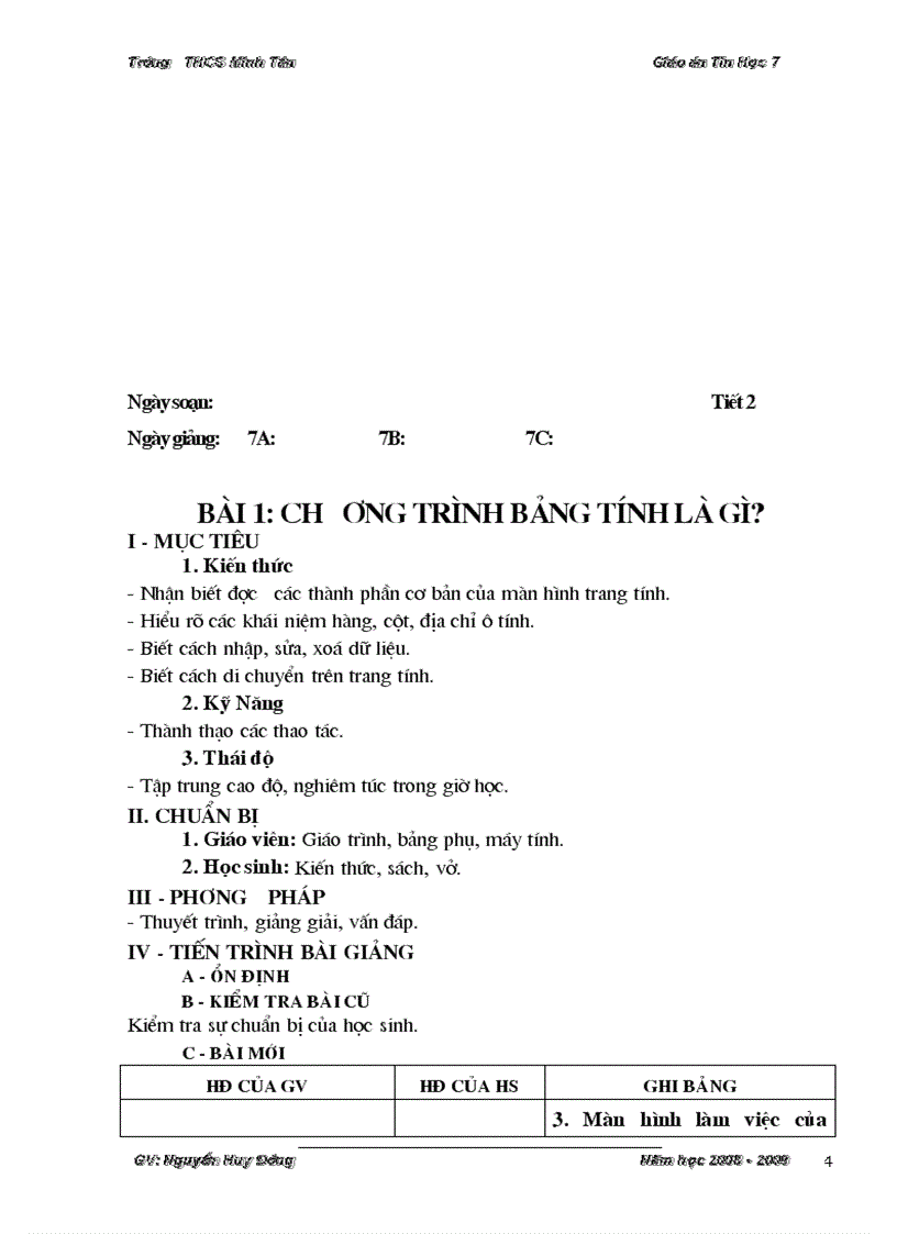 image for page Giáo án Tin 7