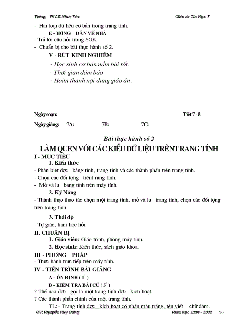 image for page Giáo án Tin 7