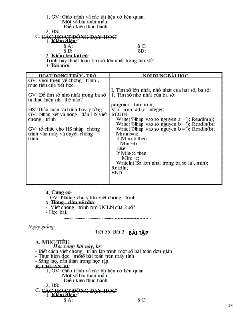 image for page Giáo án Tin Học 8