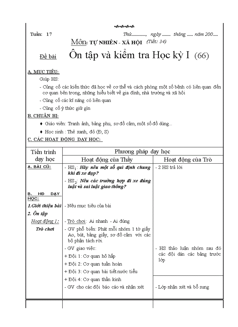 image for page Giáo án TNXH lớp3 tuần 6chuẩn mới