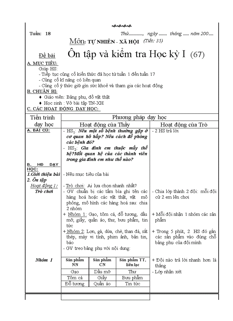 image for page Giáo án TNXH lớp3 tuần 6chuẩn mới