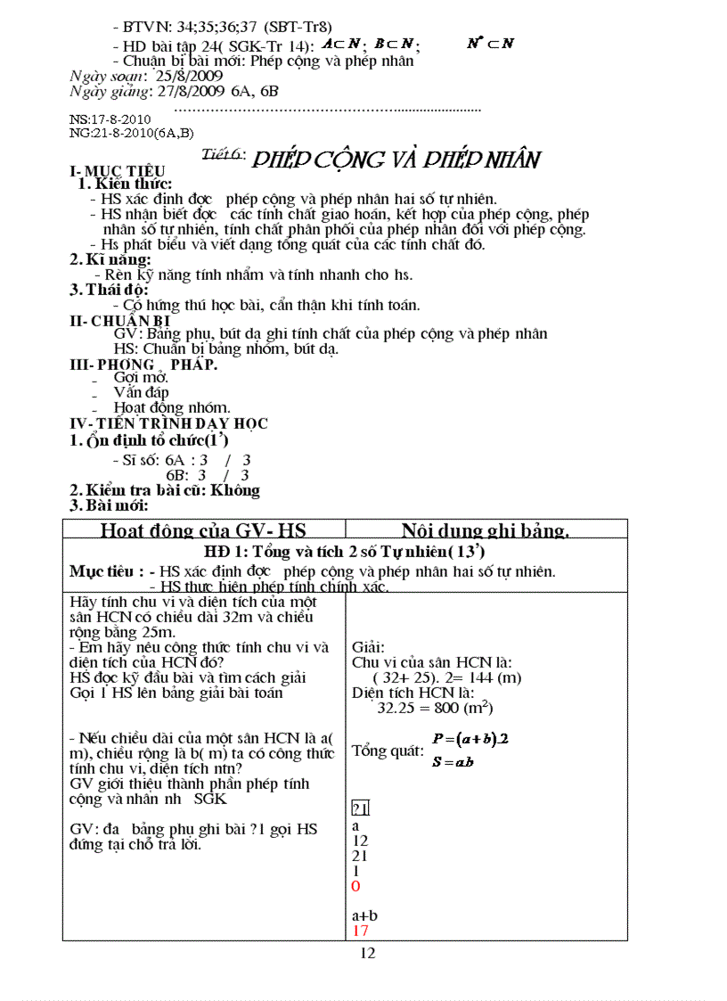 image for page Giao an toan 6 tiet 1