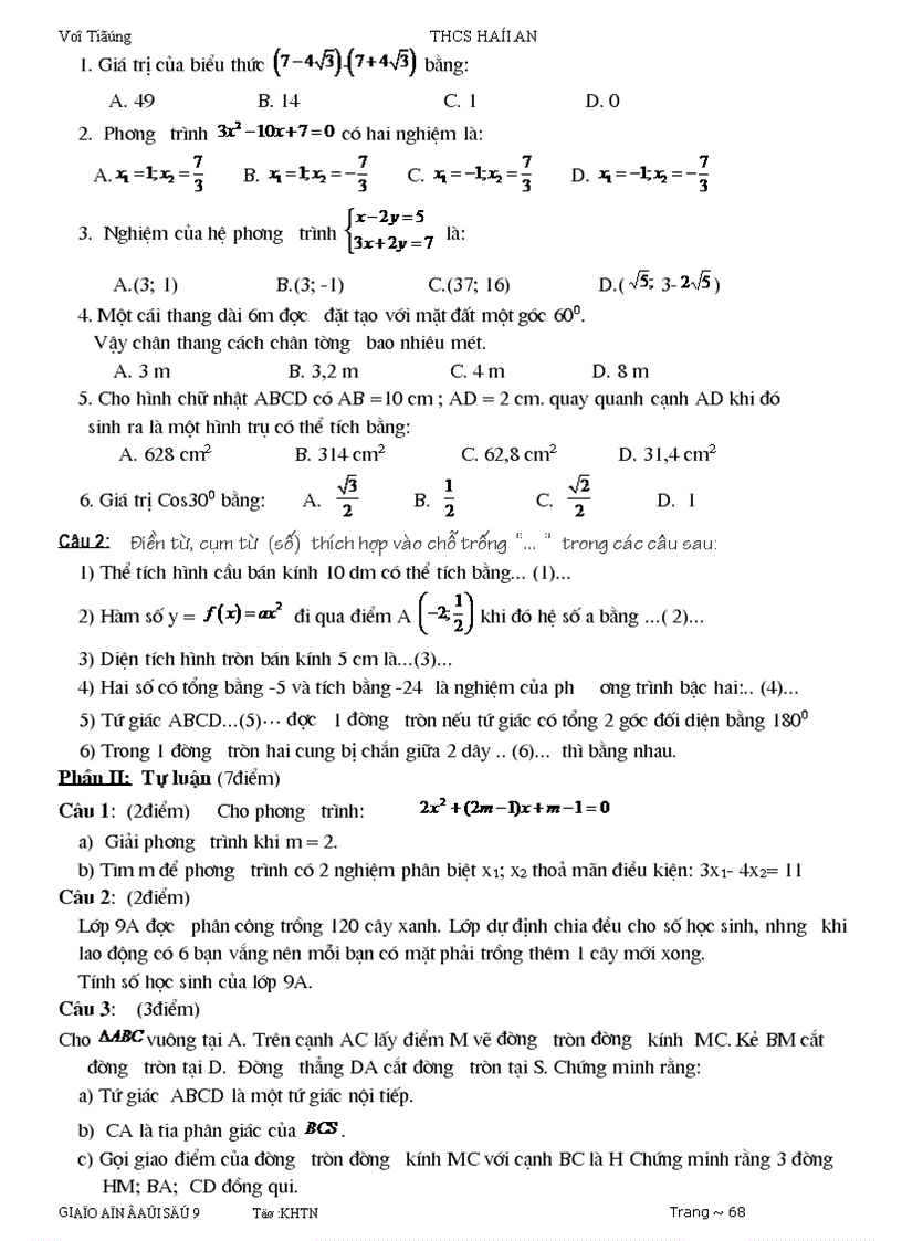 image for page Giao an toan 9