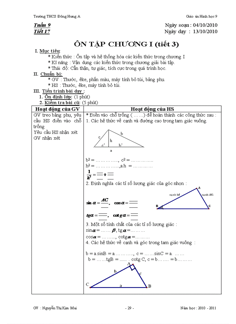 image for page Giáo án Toán9 HH Chương I chuẩn 100