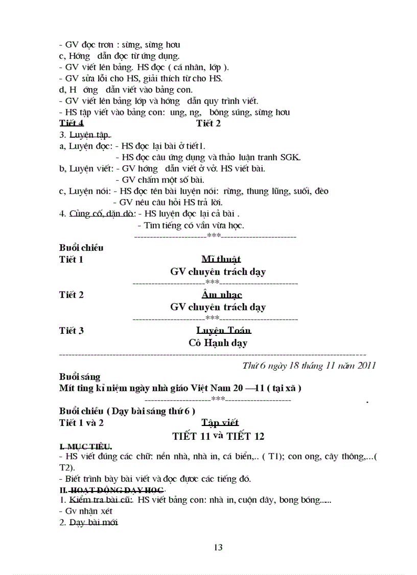 image for page Giáo án tuần 13 lớp 1