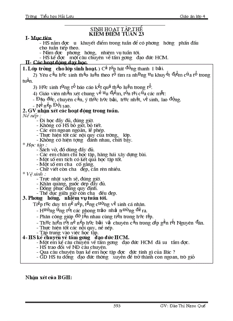 image for page Giáo án tuần 23 dạy 2 buổi trên ngày