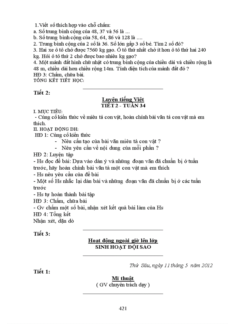 image for page Giáo án tuần 34 35