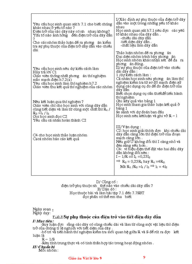 image for page Giáo án vật lý 9