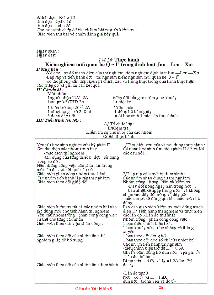 image for page Giáo án vật lý 9