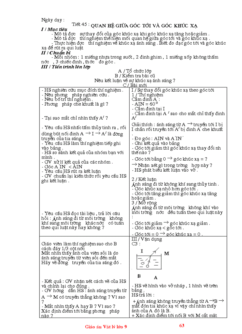 image for page Giáo án vật lý 9