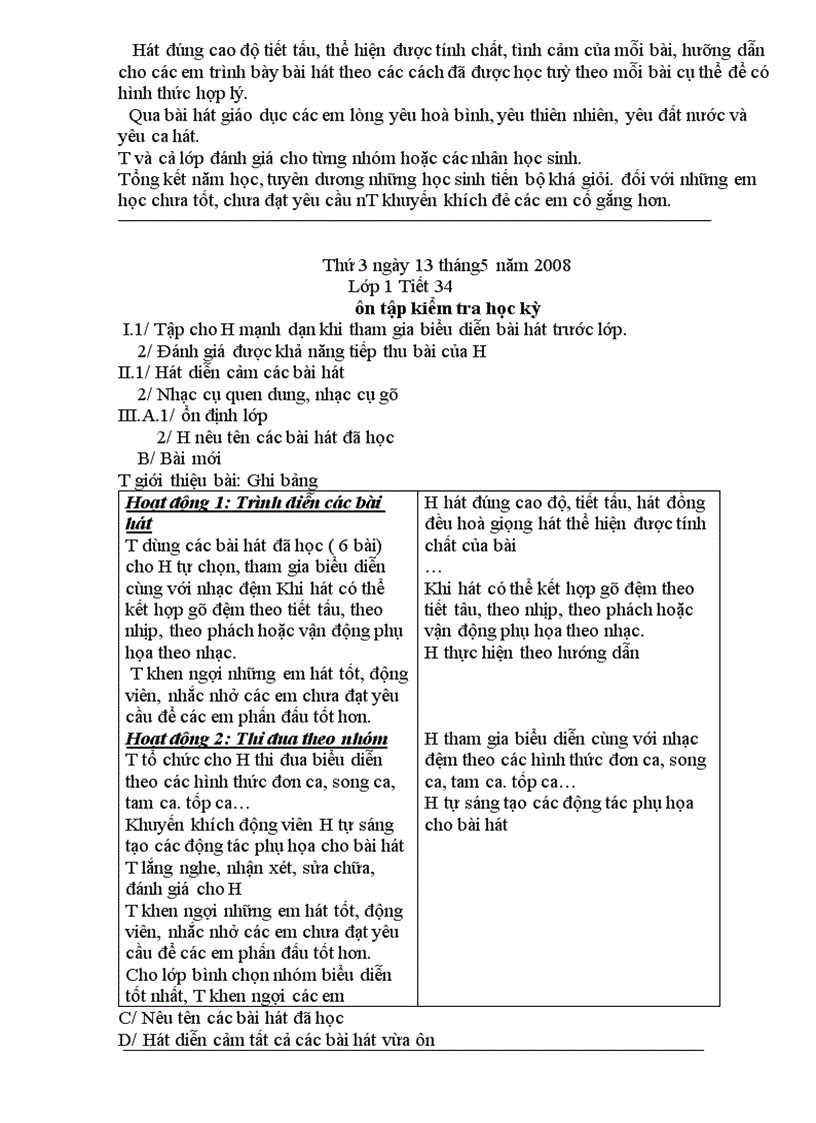 image for page Giáo án Hát nhac từ khối 1 khối 5