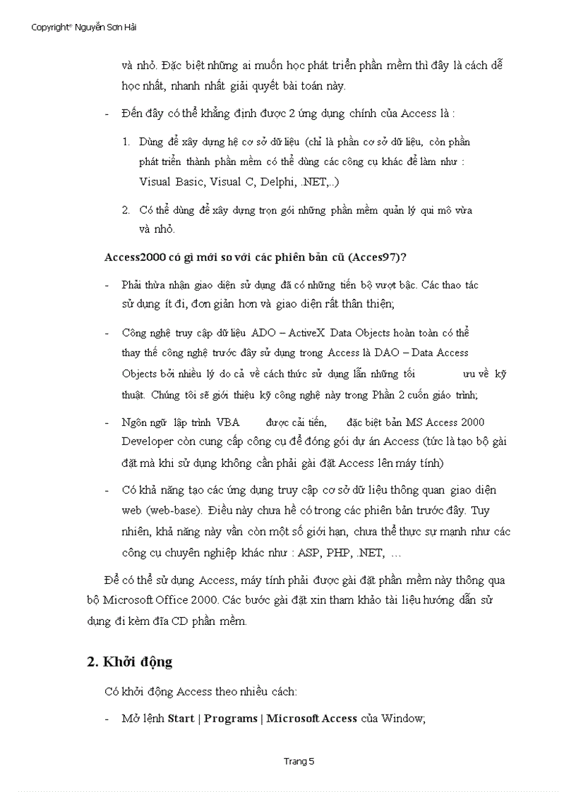 image for page Giao trinh Microsoft Access 2000