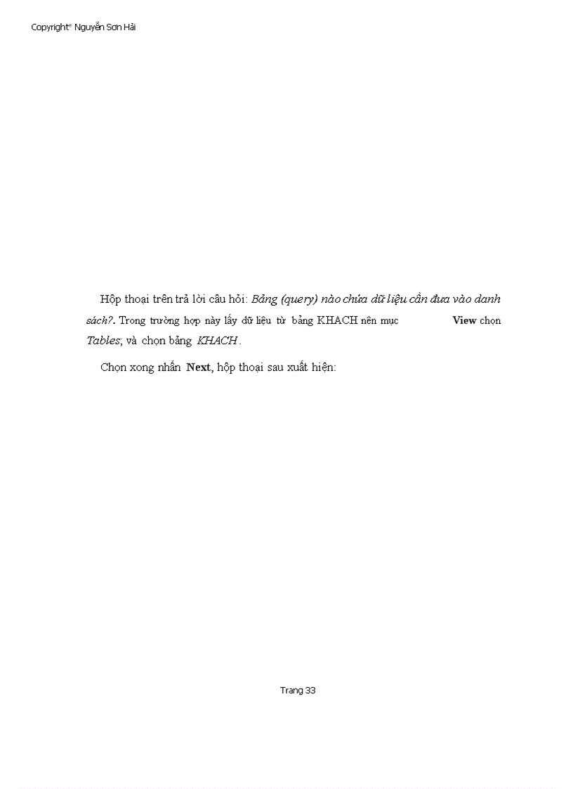 image for page Giao trinh Microsoft Access 2000