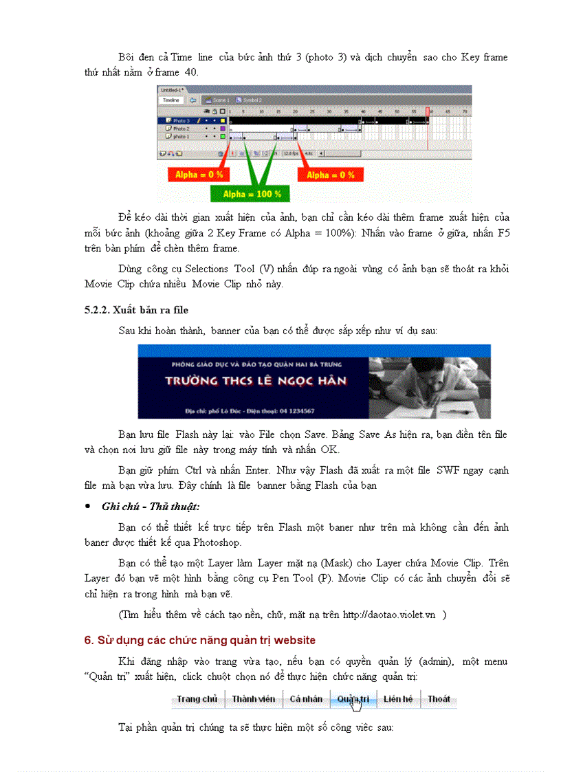 image for page Giao trinh tao lập trang Website của violet vn