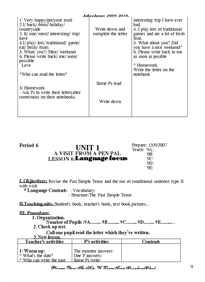 image for page Giáo án anh 9 1