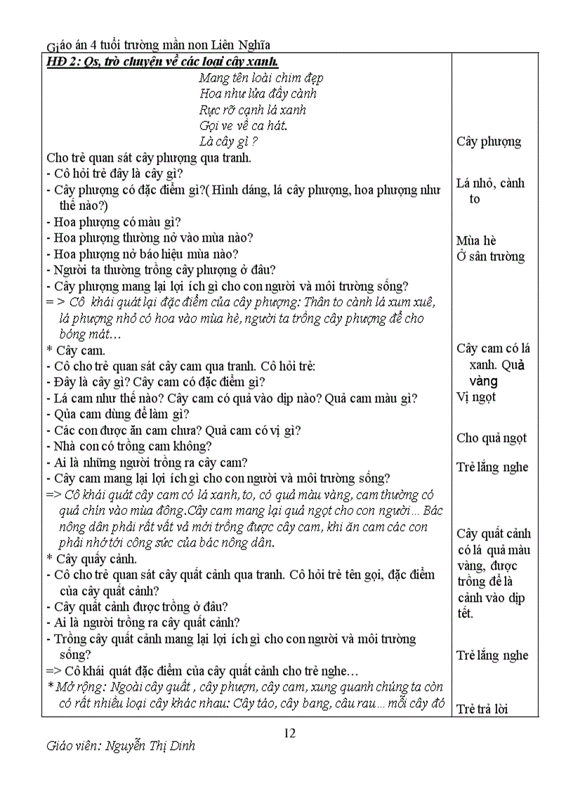 image for page Giáo án chủ đề cây xanh 1