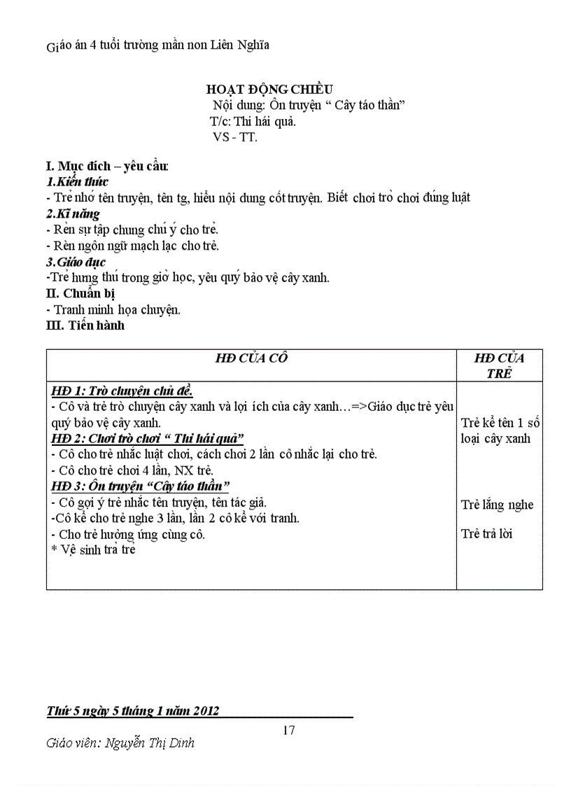 image for page Giáo án chủ đề cây xanh 1