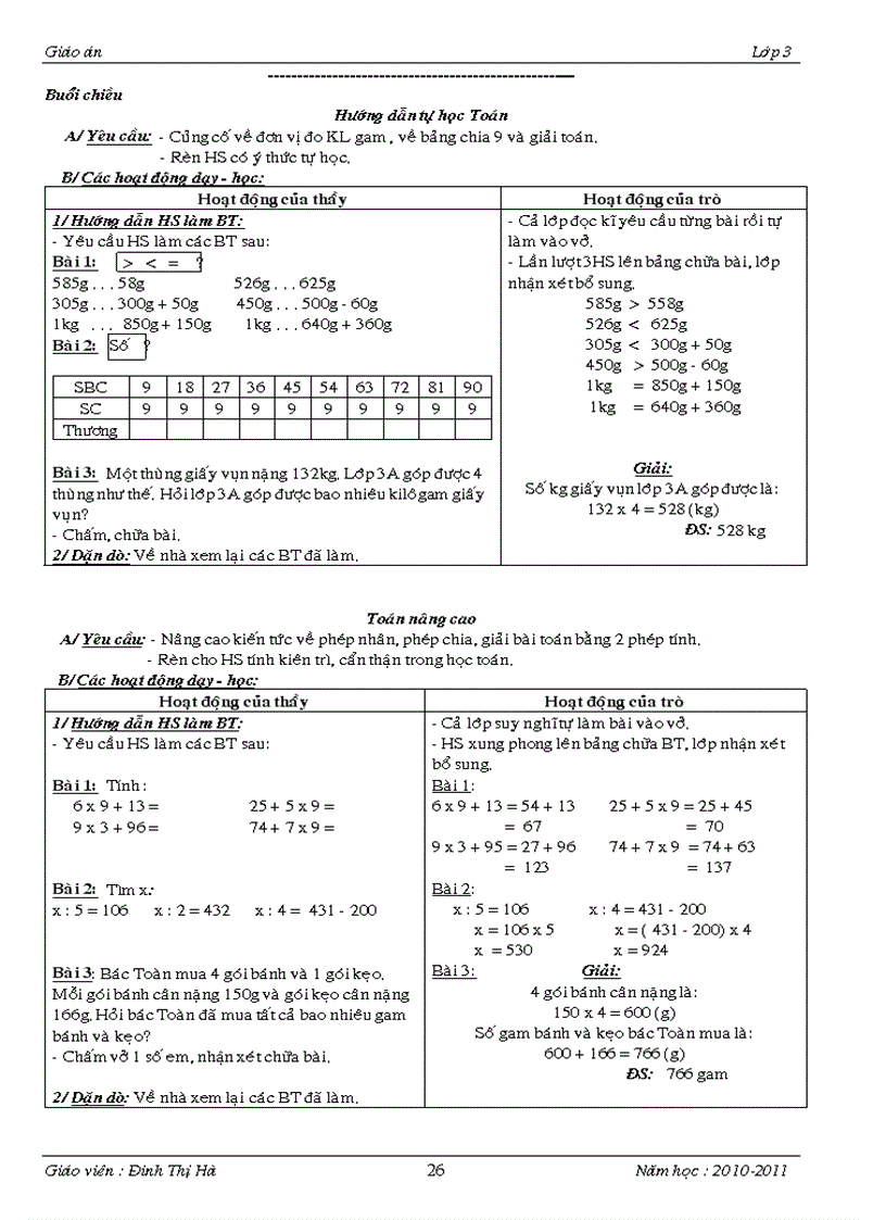 image for page Giáo án lớp 3 tuần 13 1