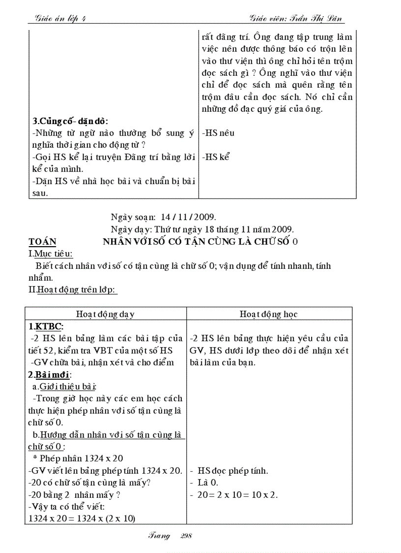 image for page Giáo án lớp 4 Tuần 11 1