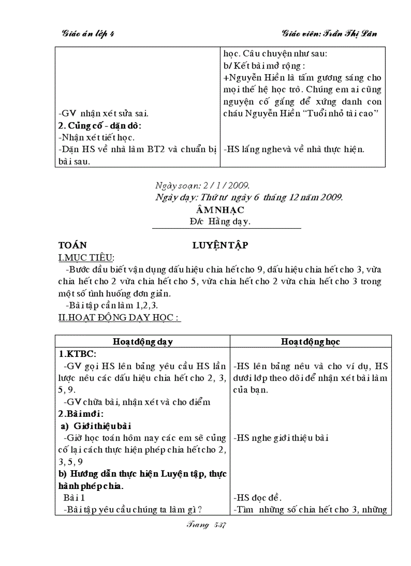 image for page Giáo án lớp 4 Tuần 18 CKTKN 1