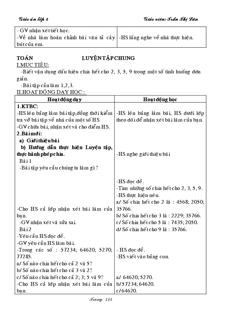 image for page Giáo án lớp 4 Tuần 18 CKTKN 1