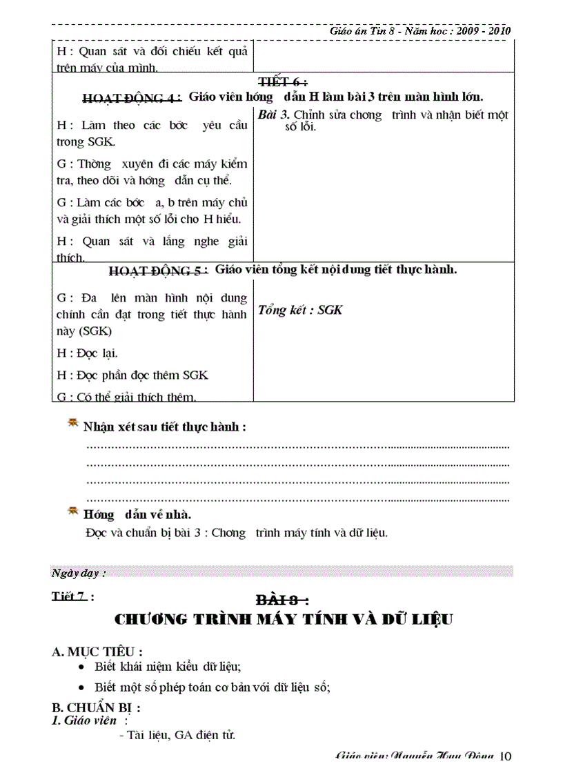 image for page Giáo án Tin 8 1