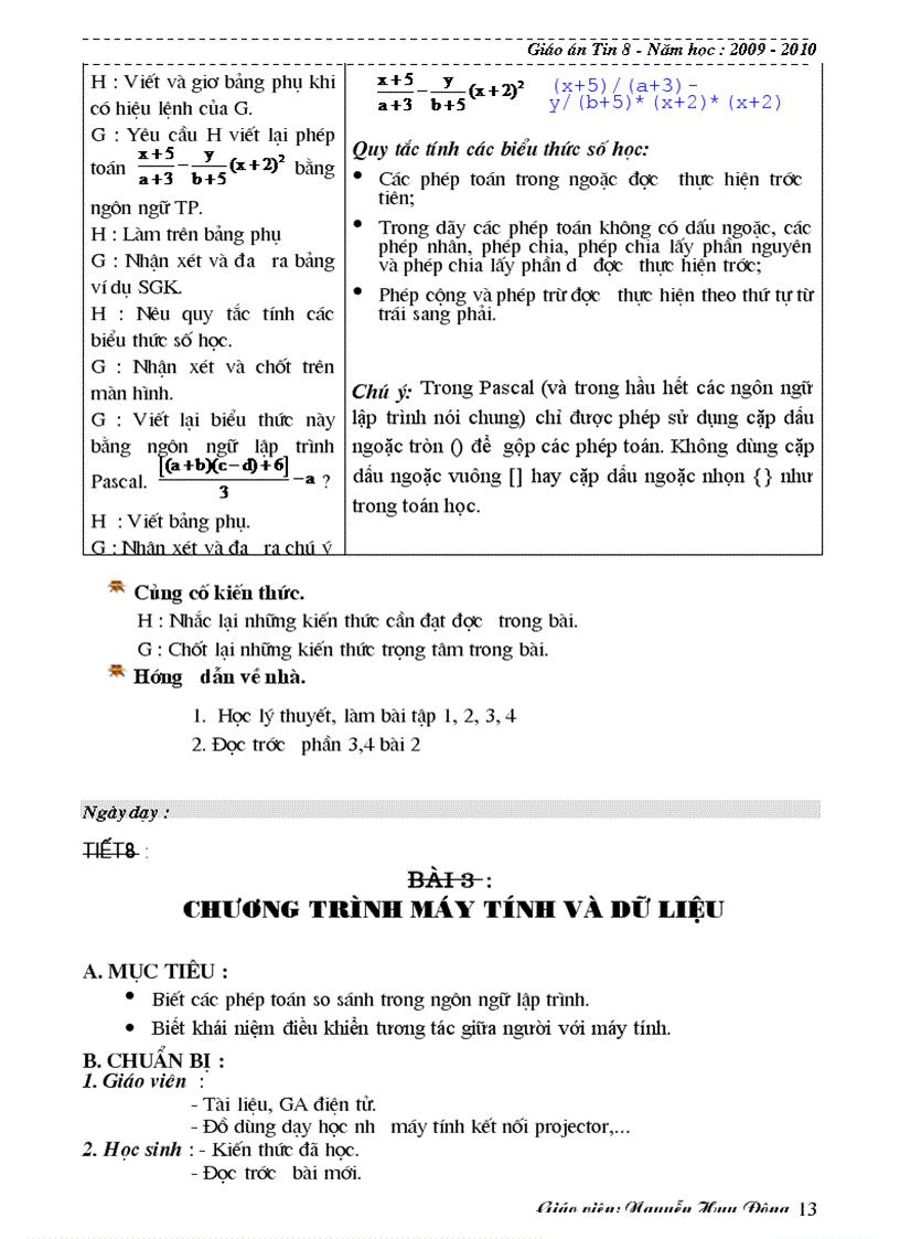 image for page Giáo án Tin 8 1