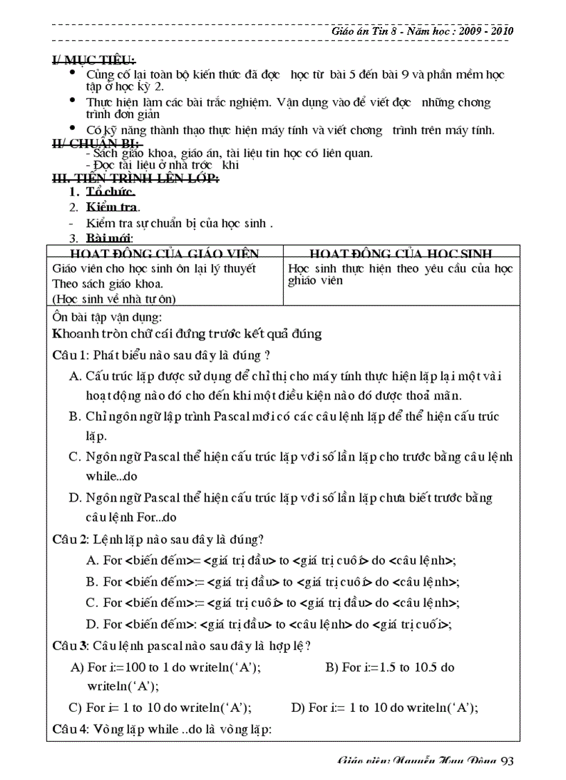 image for page Giáo án Tin 8 1