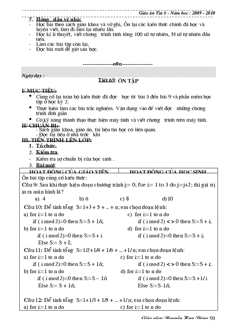 image for page Giáo án Tin 8 1