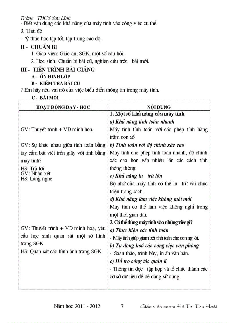 image for page Giáo án tin học 6 1