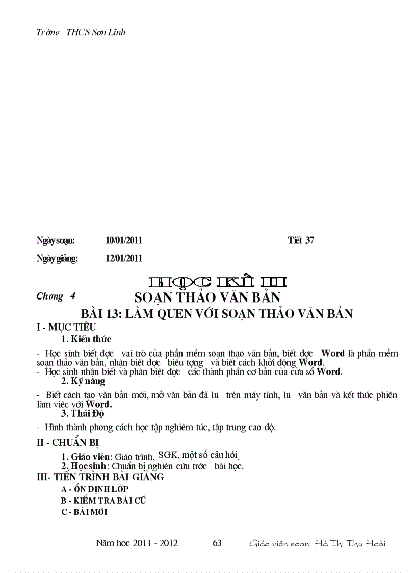 image for page Giáo án tin học 6 1