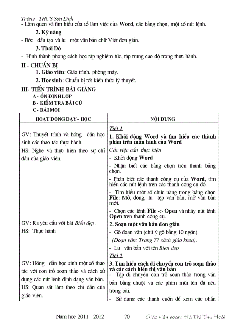 image for page Giáo án tin học 6 1