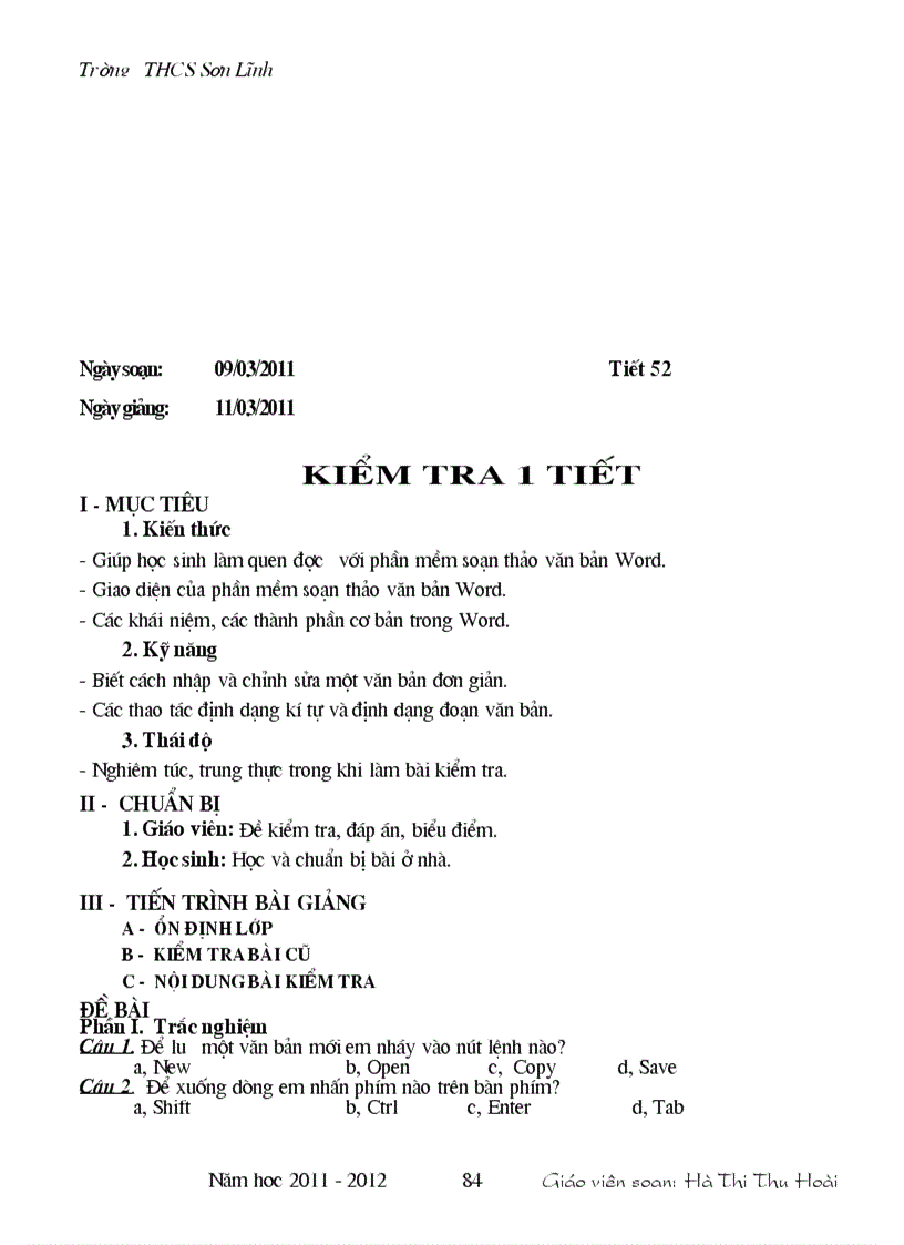 image for page Giáo án tin học 6 1