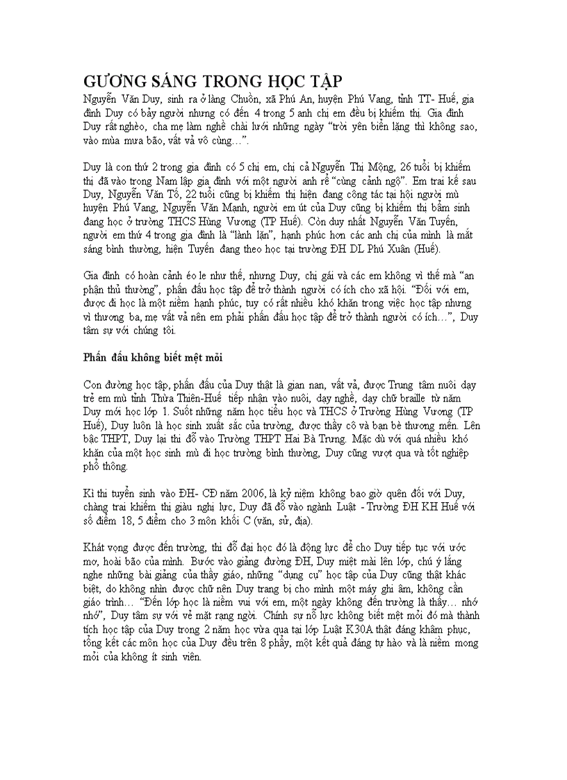 image for page Gương sáng trong học tập