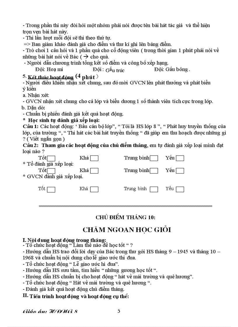 image for page HĐNGLL khối 8 chủ điểm tháng 9