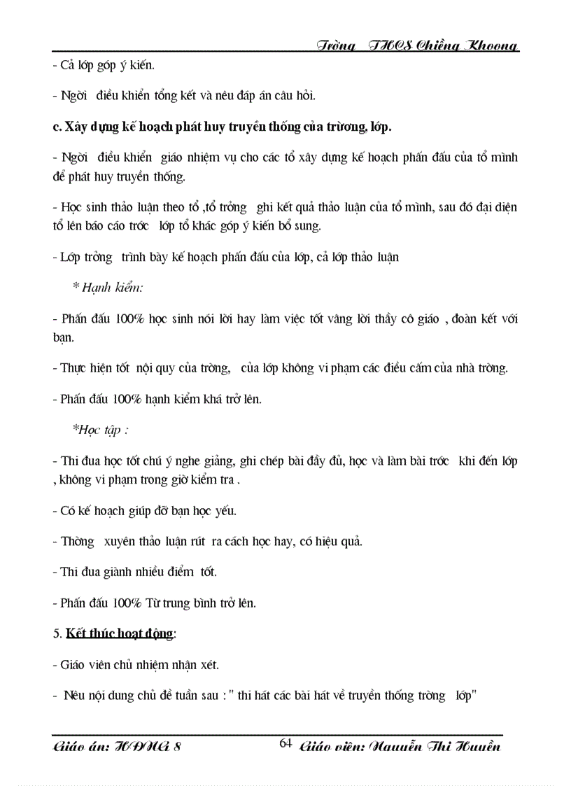 image for page HĐNGLL khối 8 chủ điểm tháng 9