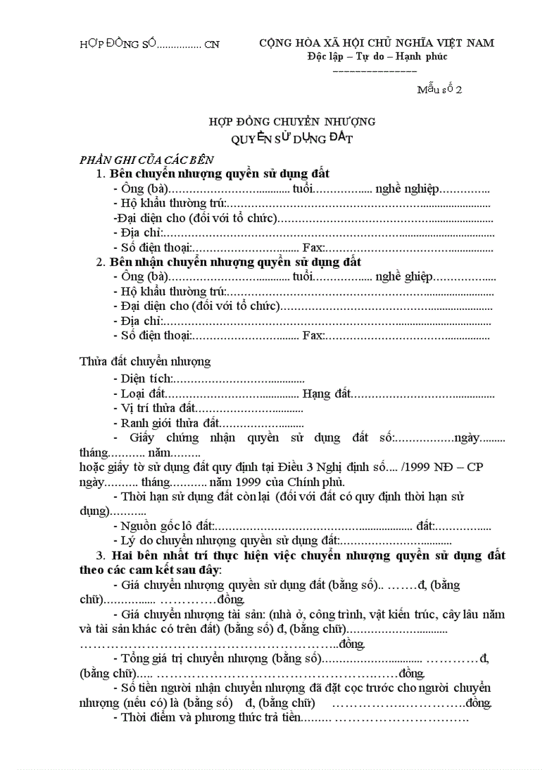 image for page Ho so Chuyen nhuong QSD dat
