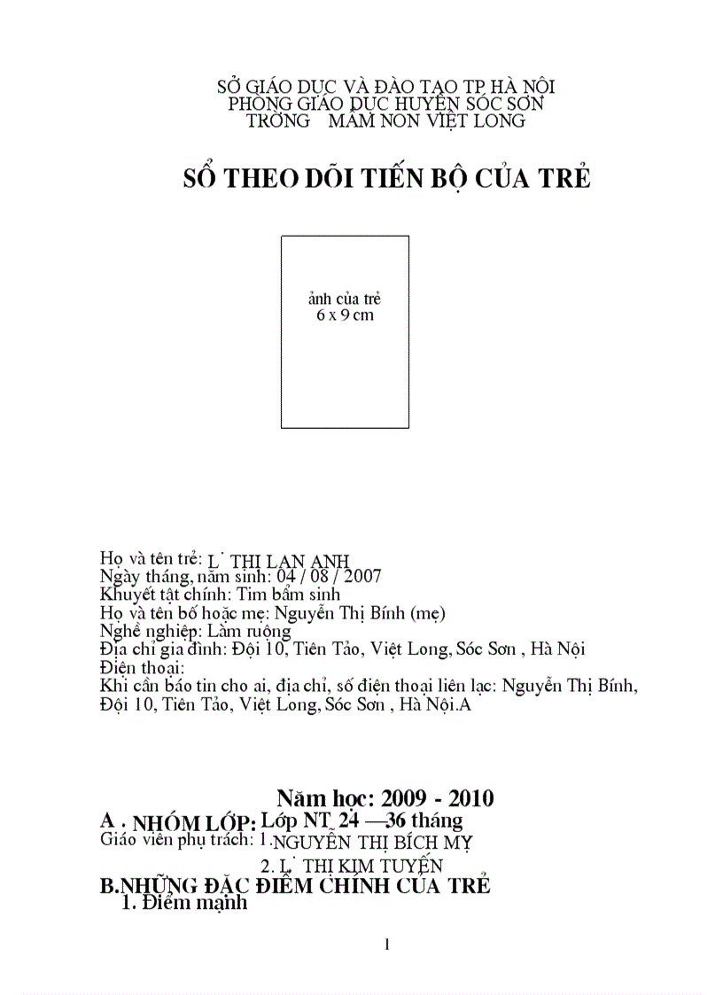 image for page Ho So tre khuyet tat