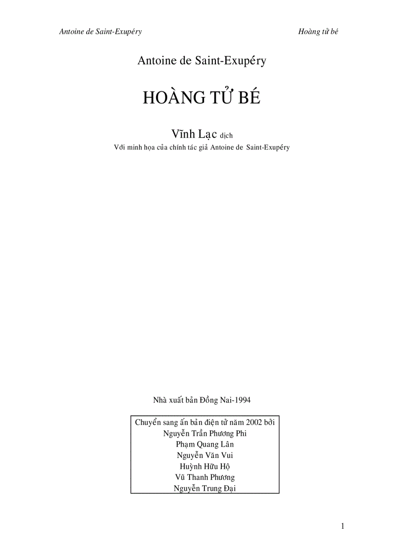 image for page Hoàng tử bé