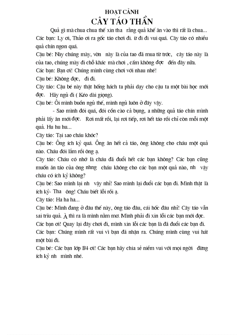 image for page Hoạt cảnh Cây táo thần