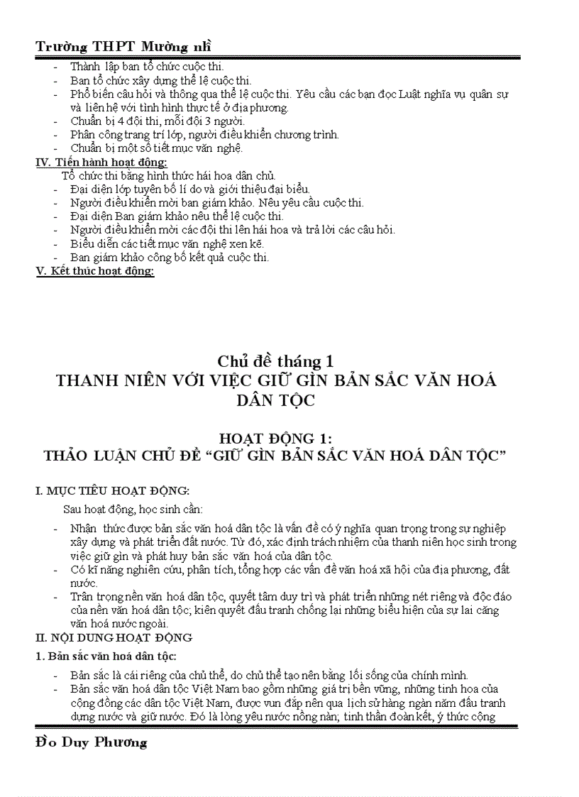 image for page Hoạt Động Ngoài Giờ lên lớp