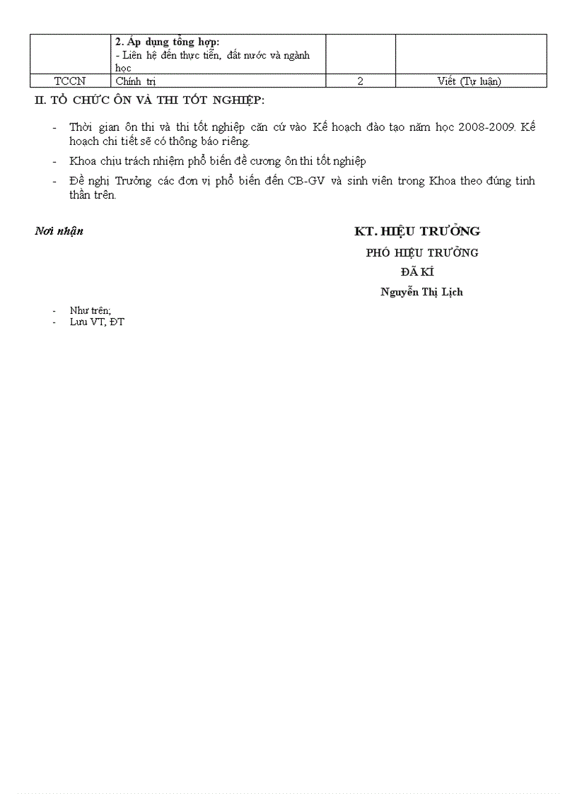 image for page Học phần thi tốt nghiệp SP năm học 2008 2009