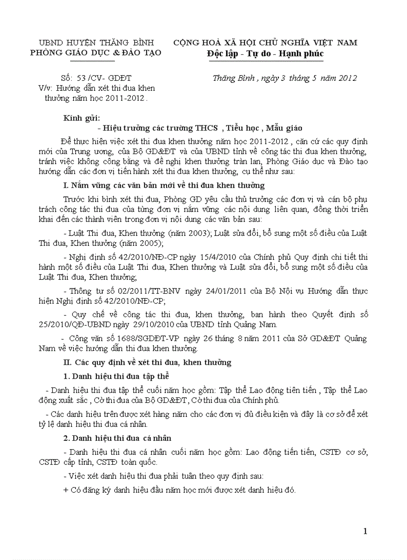 image for page Hướng dẫn công tác thi đua năm 2011 2012