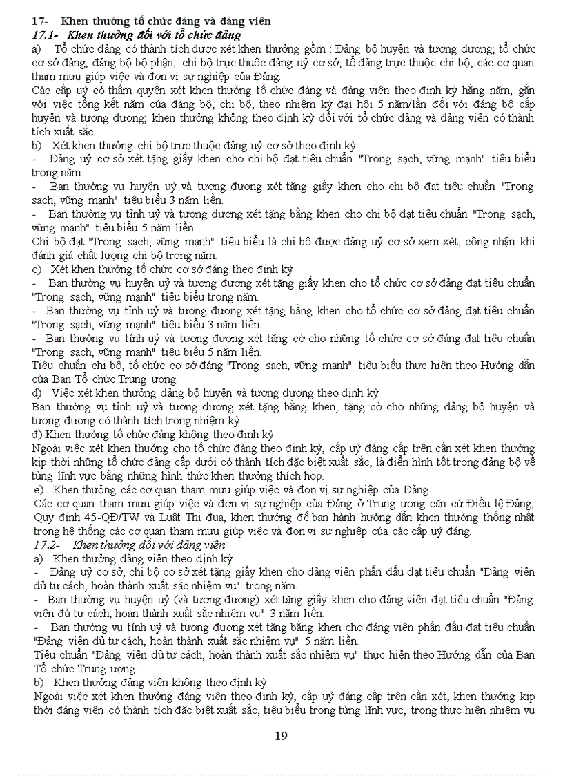 image for page Hướng dẫn số 01 HD TW ngày 05 01 2012 của Ban Bí thư về 1 số vấn đề cụ thể thi hành điều lệ Đảng