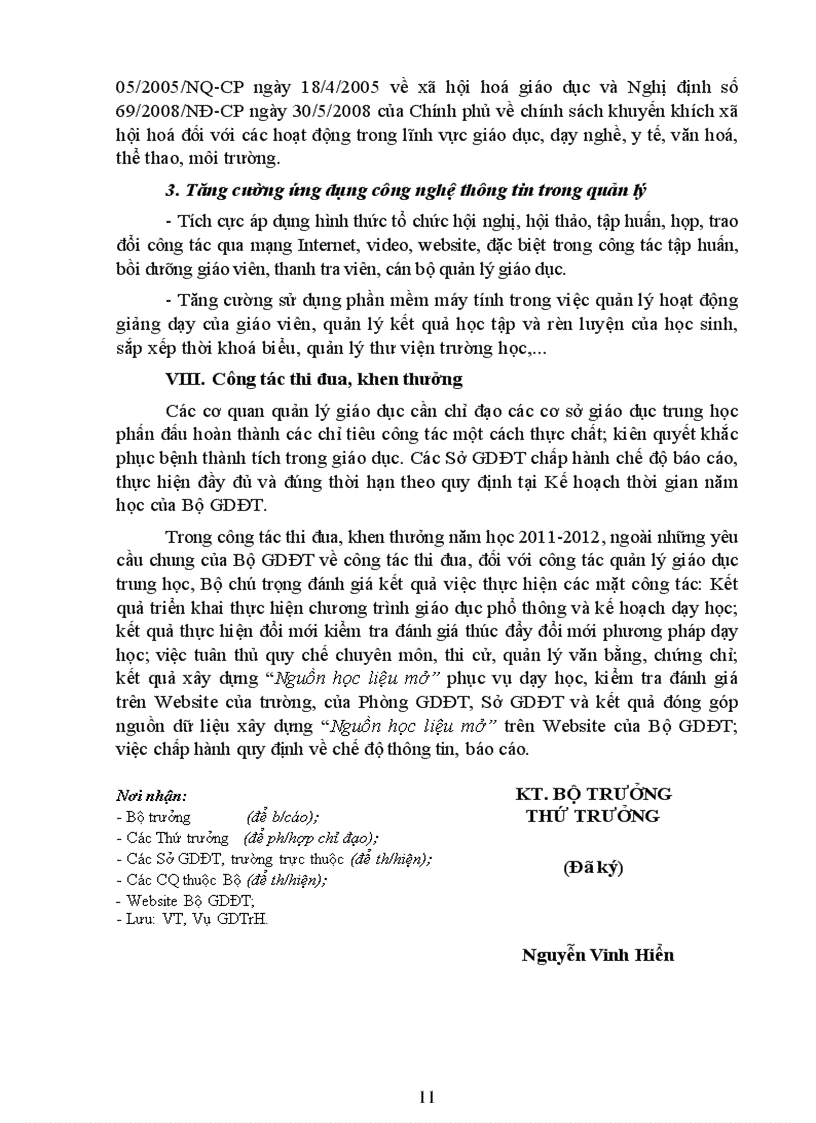 image for page Hướng dẫn thực hiện nhiệm vụ GDTrH năm học 2011 2012