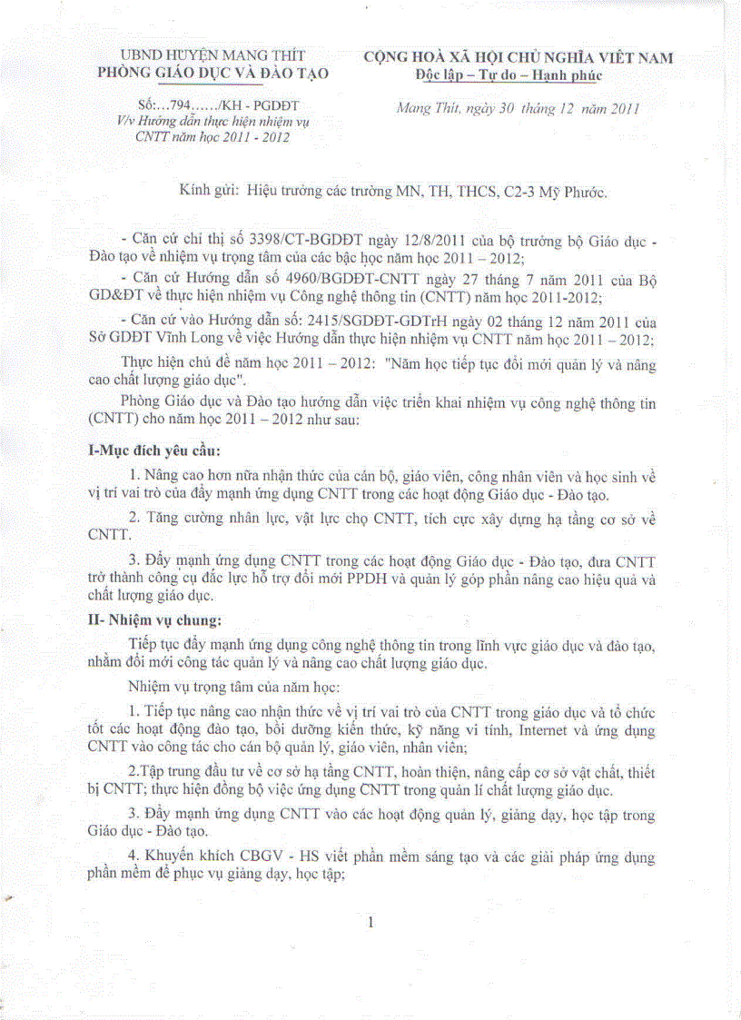 image for page Hướng dẫn UDCNTT năm học 2011 2012