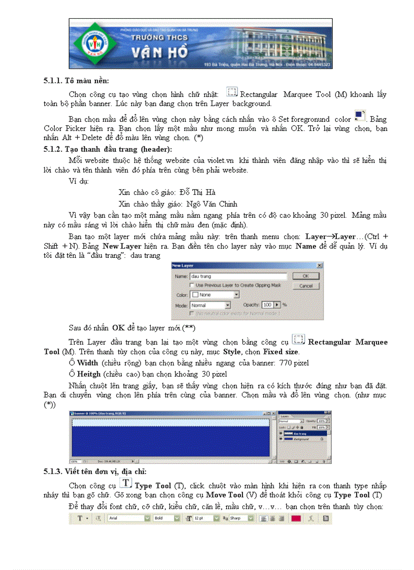 image for page Hướng dẫn vào trang Wed nhà trường