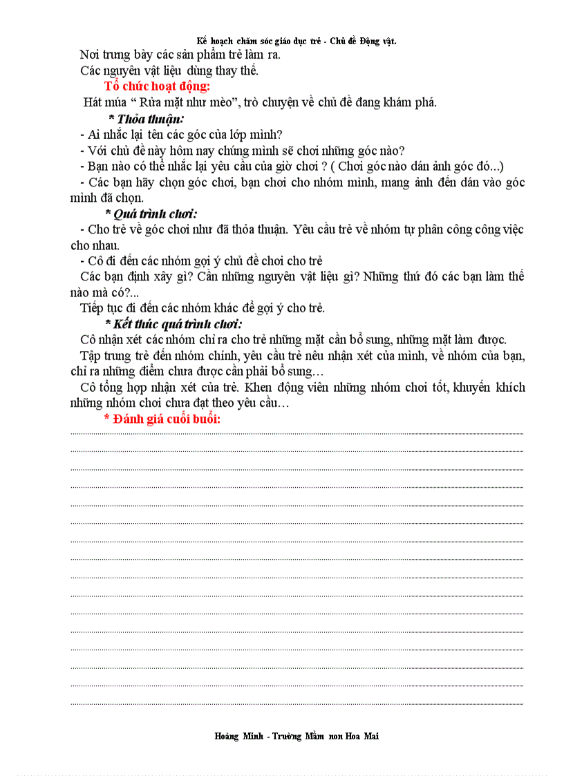 image for page Kế hoạch bài soạn chủ đề Động vật